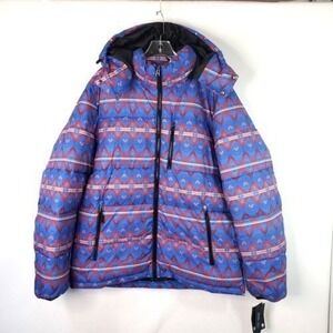 Club Room Puffer Jacket Mens XXL Aztec High Loft Insulation Water Resistant Coat